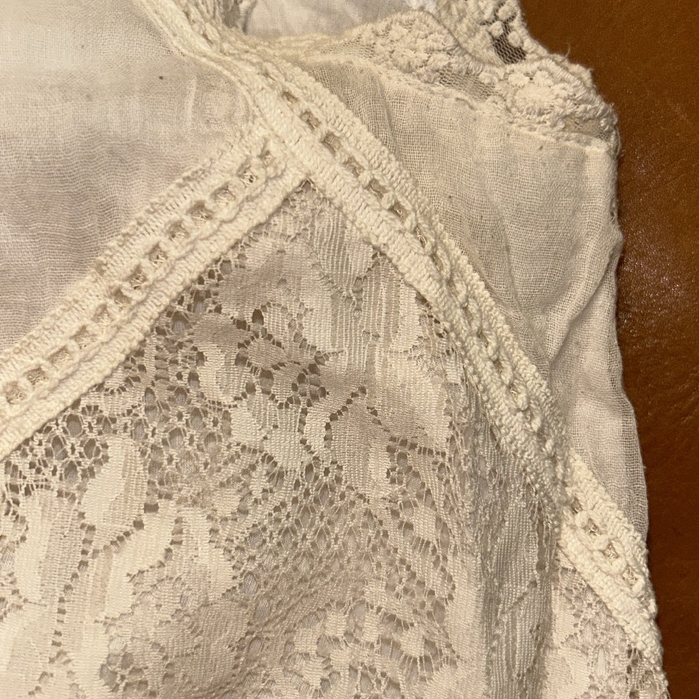 FREE PEOPLE sz M gorgeous RARE bohemian romantic cream lace dress festivals - Picture 6 of 6